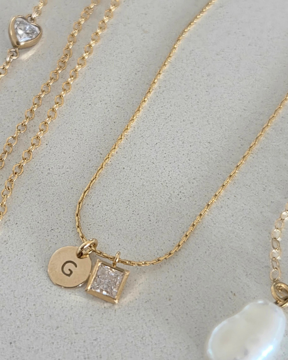 The Square Signature Initial Necklace