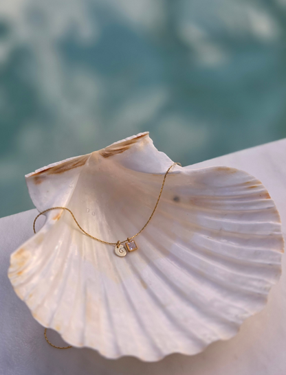 The Square Signature Initial Necklace