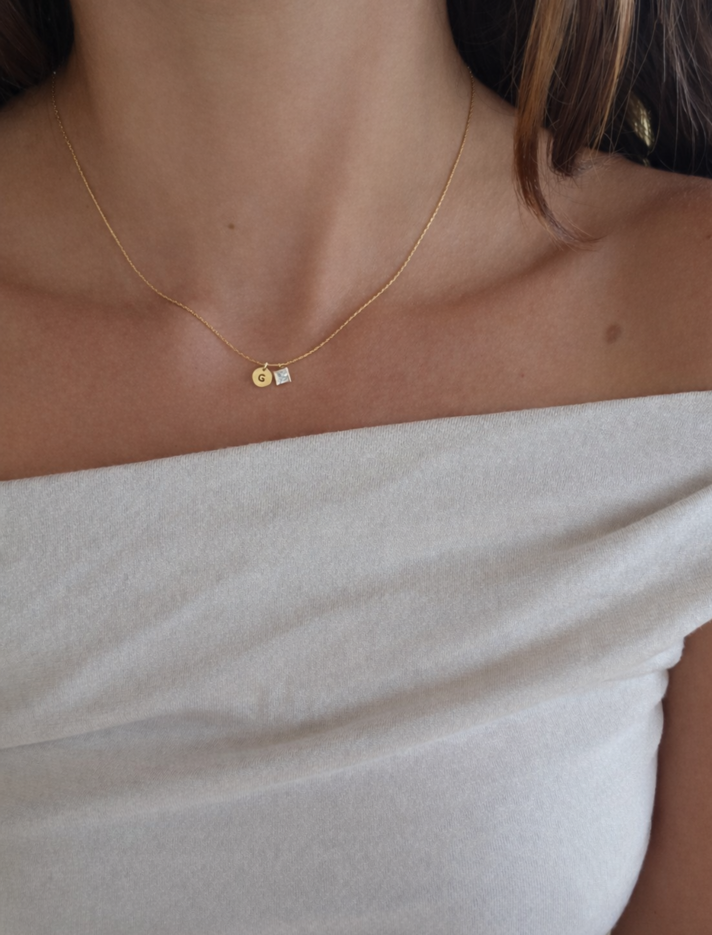 The Square Signature Initial Necklace